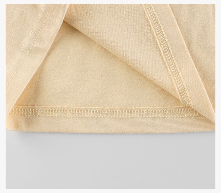 (大童)純棉圓領薄長袖上衣-櫻桃-杏色