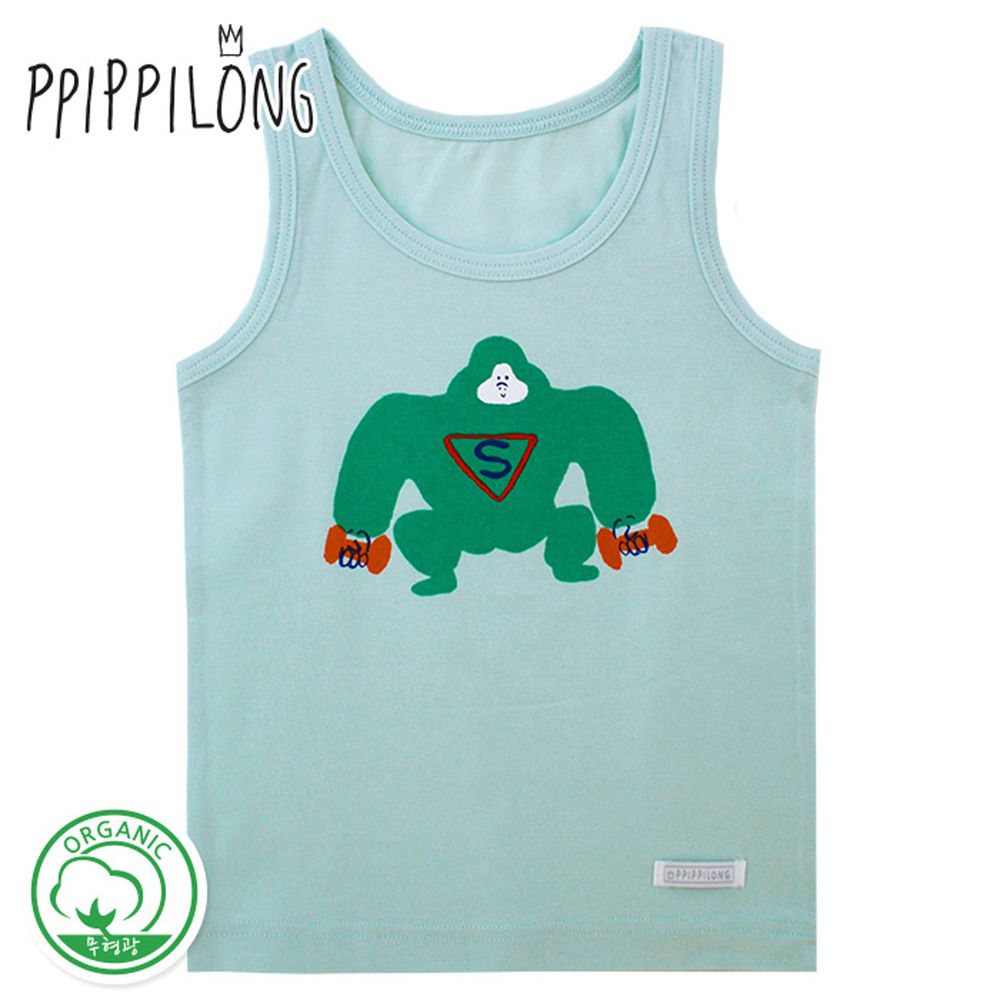 韓國 Ppippilong - (剩70,80)有機棉透氣內衣(男寶)-大猩猩超人