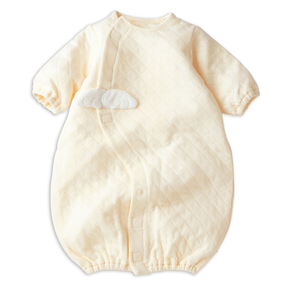 長袖連身衣-穿衣練習 穿脫方便省時-米白色 (50~60cm)