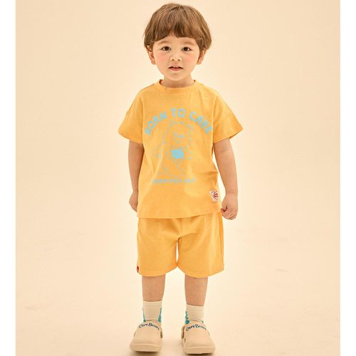 韓國 Care Bears - 聯名款手繪熊熊短袖短褲套裝-黃