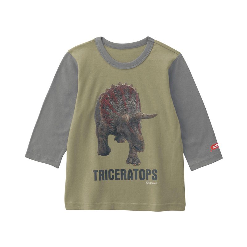 日本千趣會 - Schleich系列 印花七分袖上衣-暴龍-海軍藍