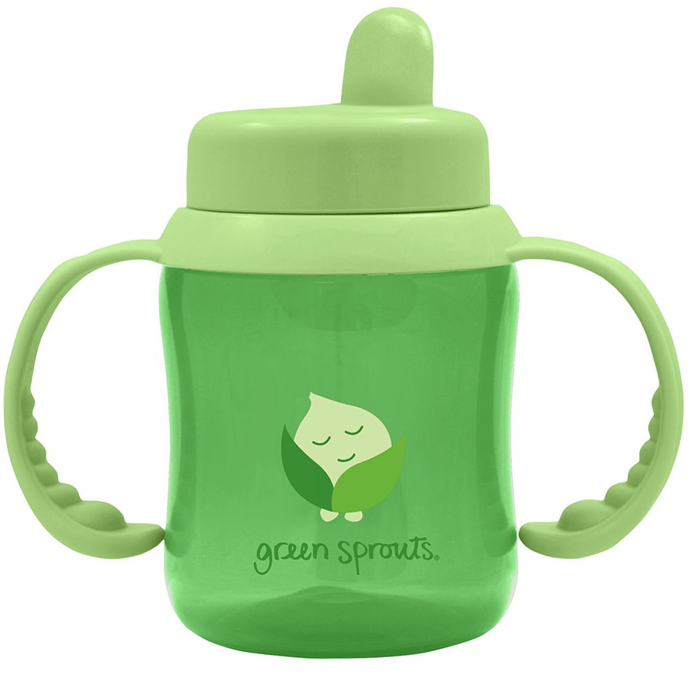 美國 green sprouts 小綠芽 - 防漏就嘴喝水瓶-180ML-草綠色