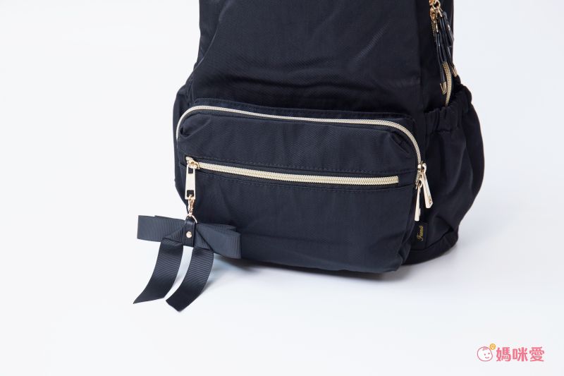 日本 Fuente - [超輕量] 簡約蝴蝶結機能收納後背包-迷霧藍 (26x41x14cm)