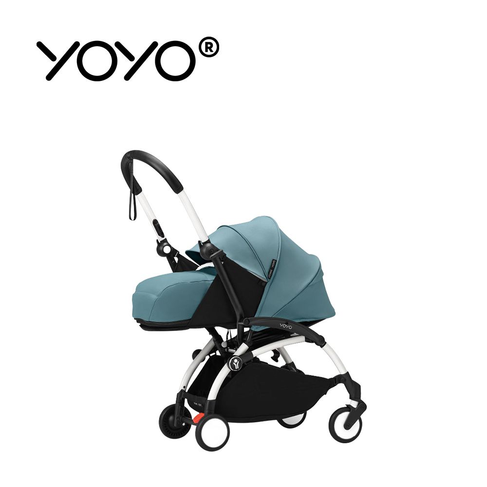 YOYO³ 0+推車組合-(含車架)-白色車架+湖水藍
