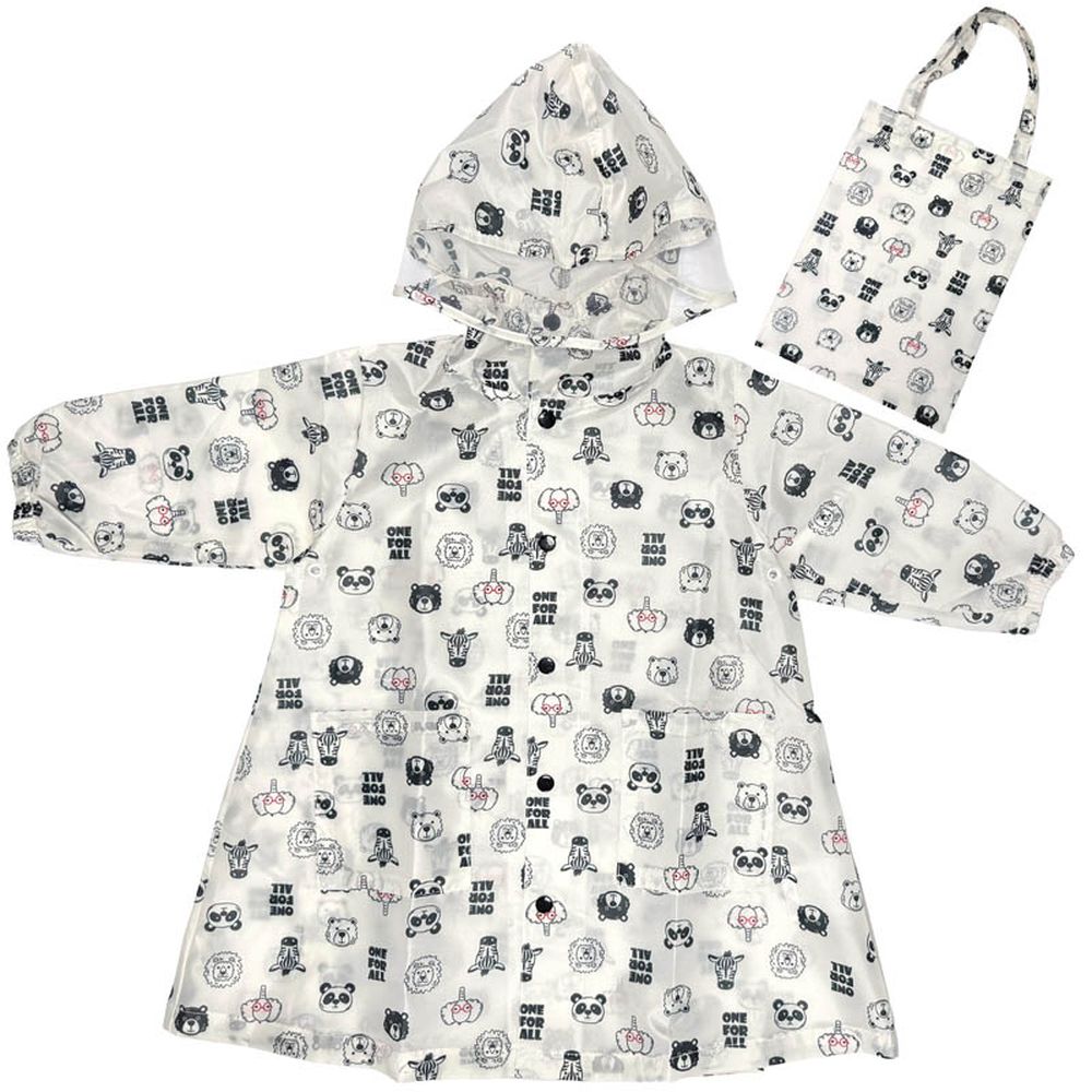 滿版印花雨衣-米白色