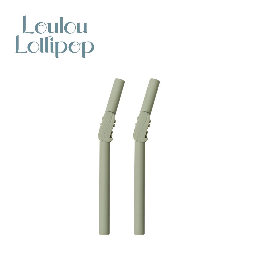 Loulou Lollipop - 加拿大 動物造型 矽膠吸管 (2入組)-微笑鱷魚