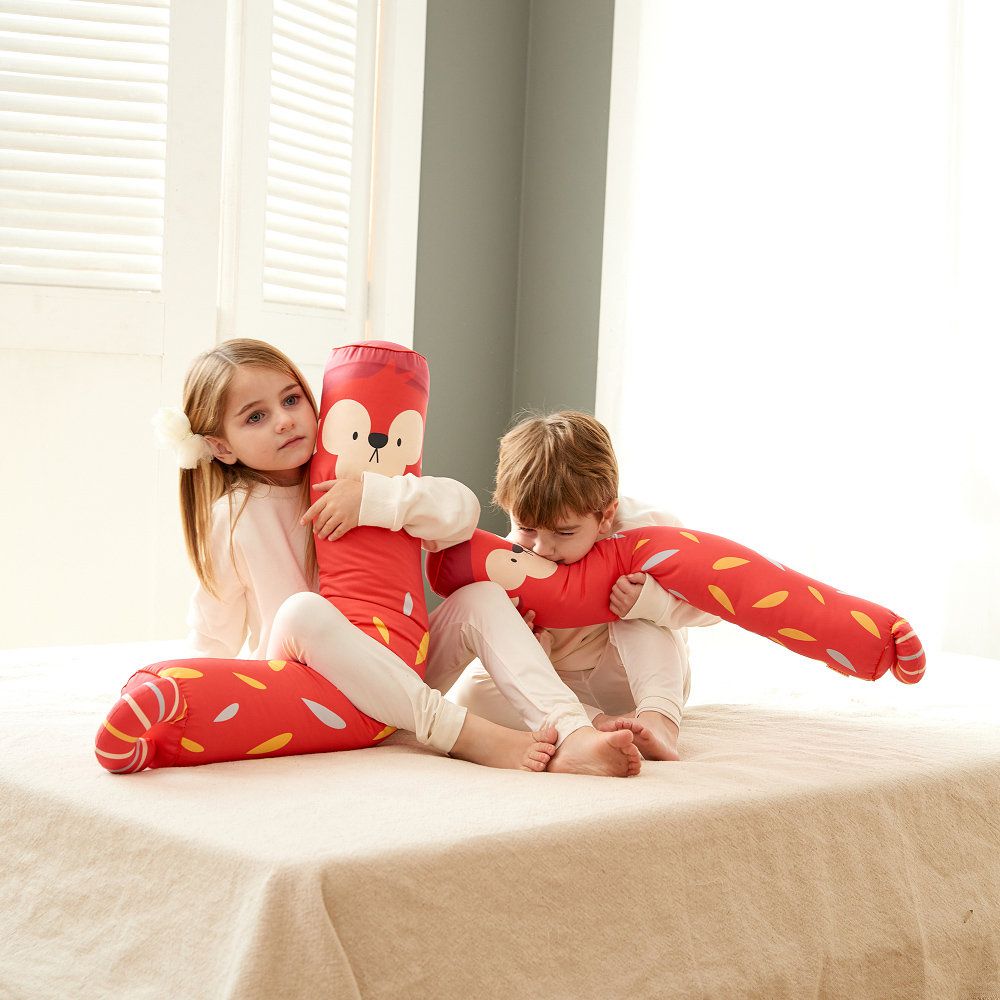 正韓Hello HiZoo - 純手工製多功能防蟎抗菌兒童長條抱枕/靠枕/睡眠輔助枕/側睡抱枕(小款)-偶像猴