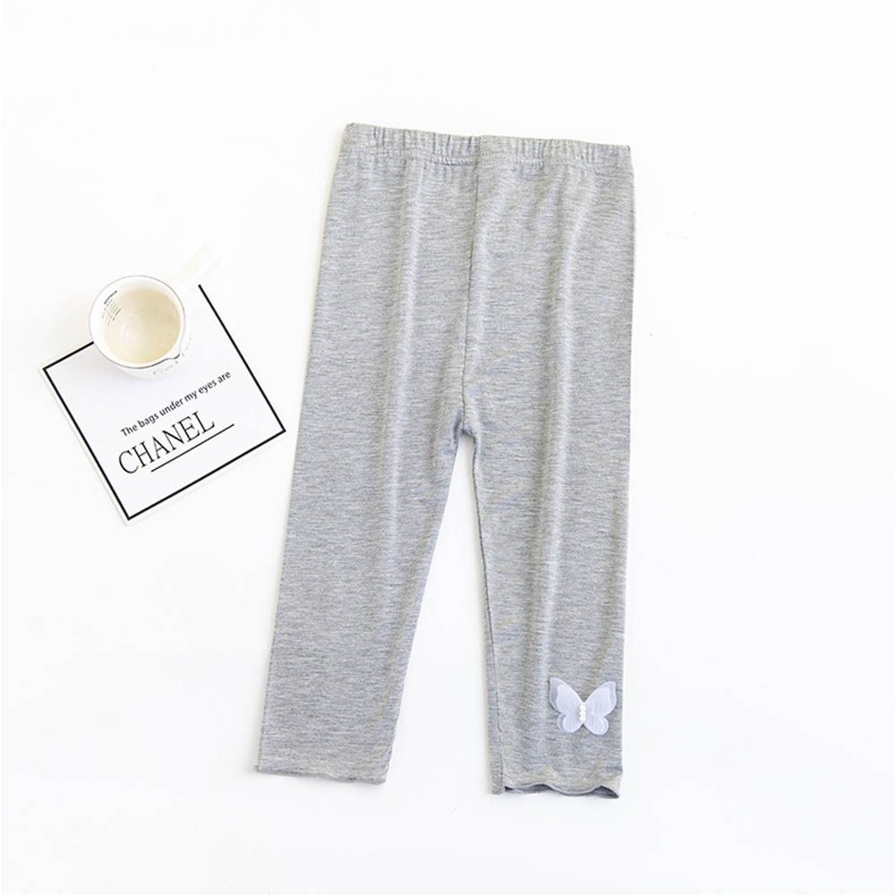 涼感七分內搭褲-翩翩蝴蝶-灰色