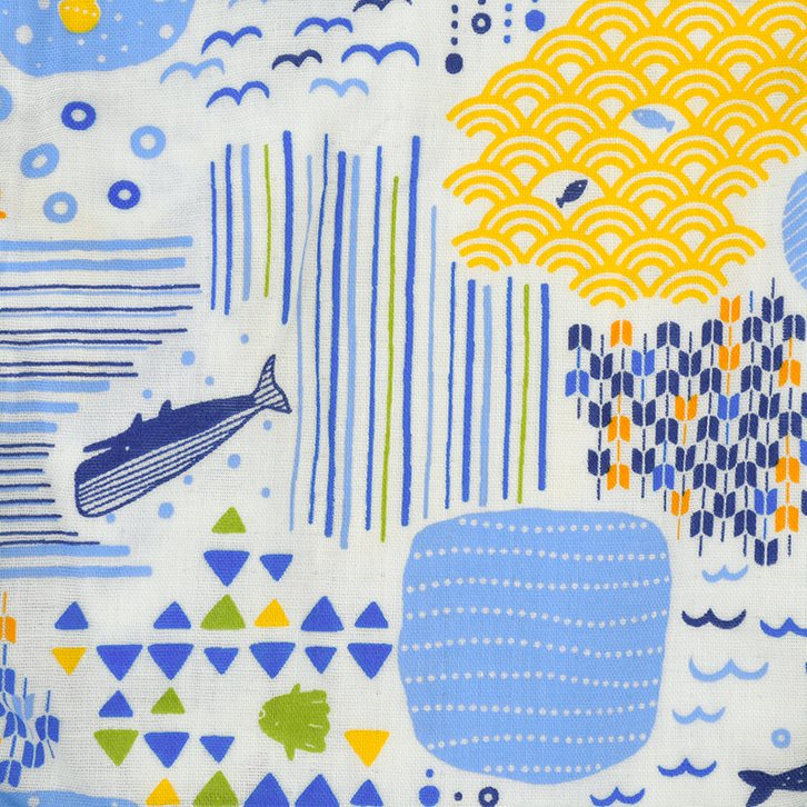 akachan honpo - 甚平包屁衣-海-米白色