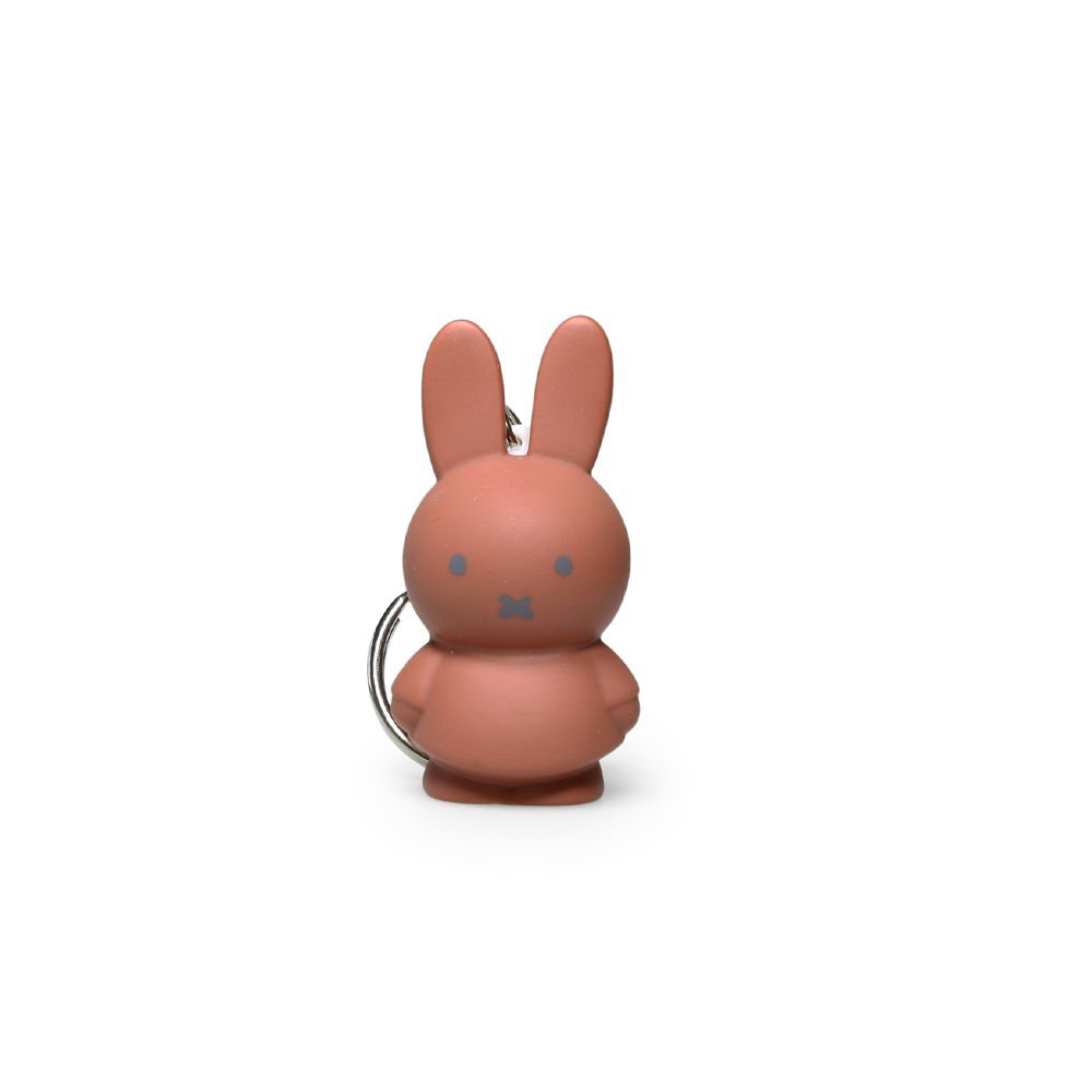 Miffy-MIFFY米菲兔商店 - Miffy 米菲兔莫蘭迪色系款公仔鑰匙圈吊飾 - 紅棕色