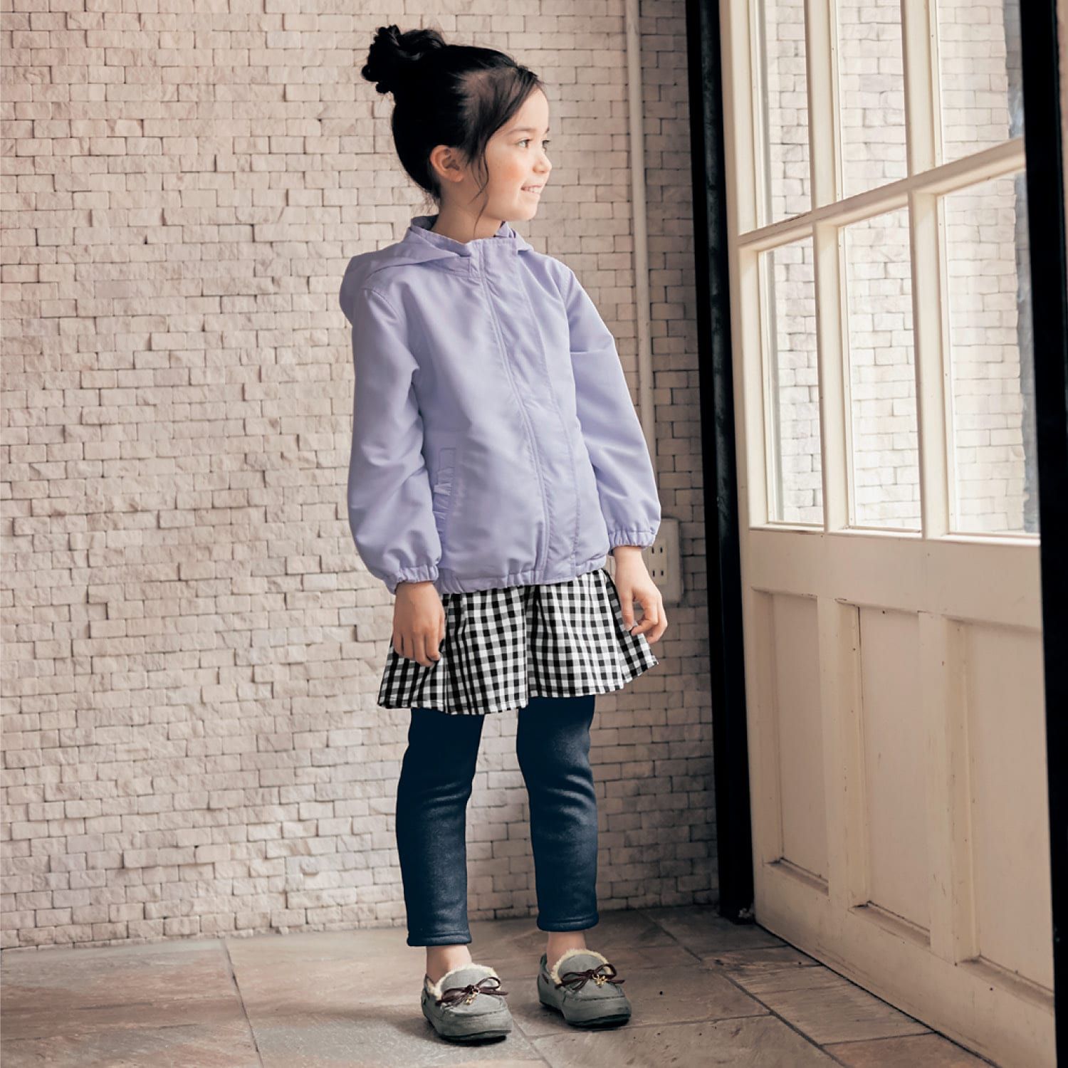 日本千趣會 - GITA 防潑水裏起毛風衣外套(帽可拆)-薰衣草