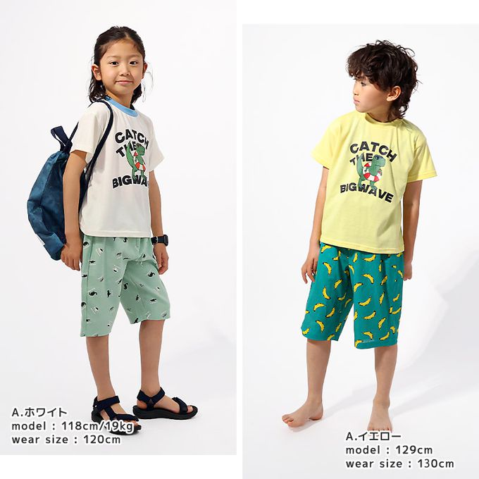 日本 ZOOLAND - 接觸冷感 透氣印花短袖上衣-露營車-水藍