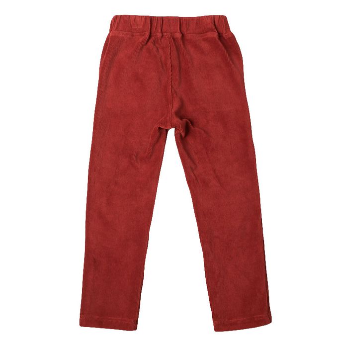 akachan honpo - 10分燈心絨褲-膝蓋圖案-紅色