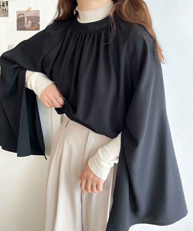 日本 Classical Elf - 優雅花園垂墜感開袖襯衫-奶油白