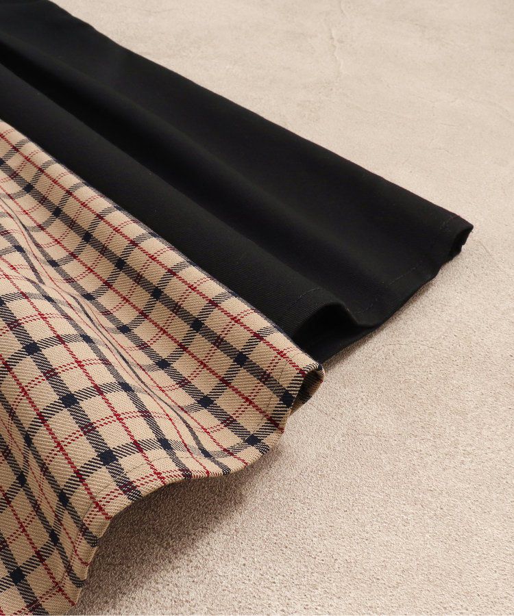 日本 apres les cours - 奢華感2WAY前後穿扇貝邊背心裙-卡其格紋