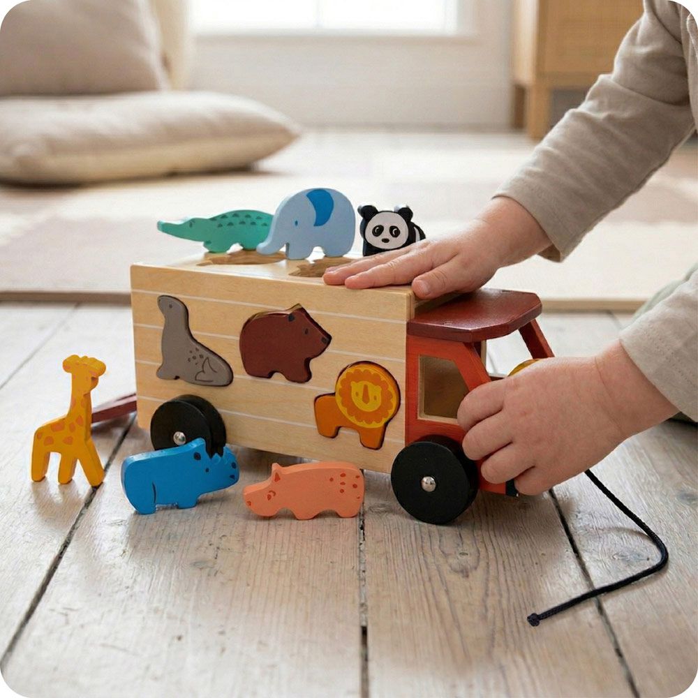 野生動物配對手拉車