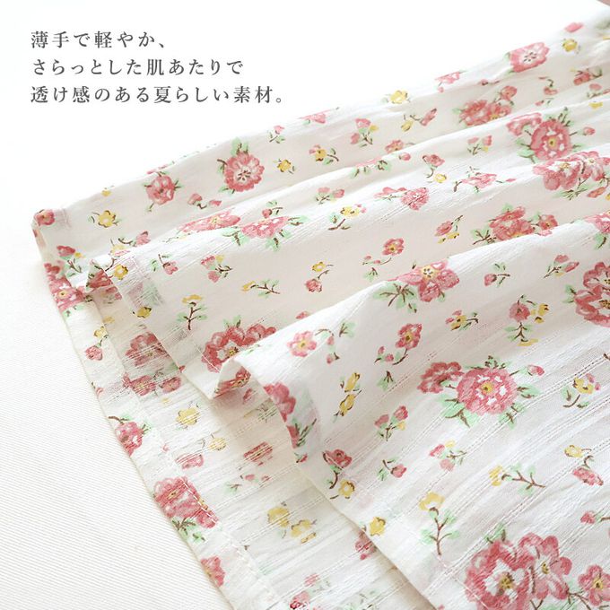 日本 ZOOLAND - 甜美花卉胸前蕾絲短袖洋裝-鵝黃