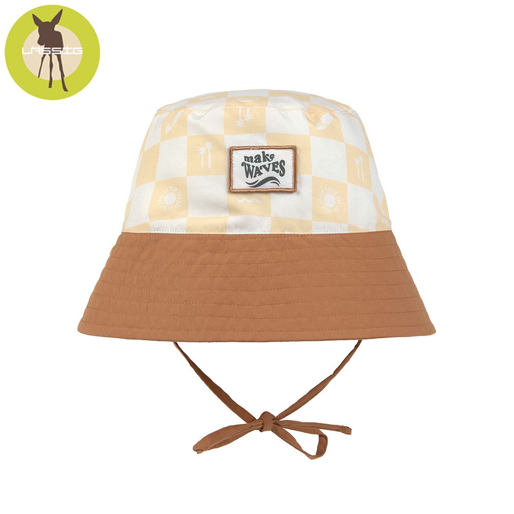 嬰幼兒抗UV海灘遮陽漁夫帽-香草格紋