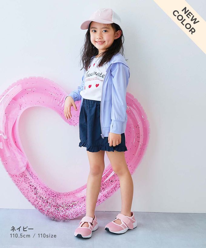 日本 devirock - 水陸二用 可愛荷葉邊玩水短褲-淺棕