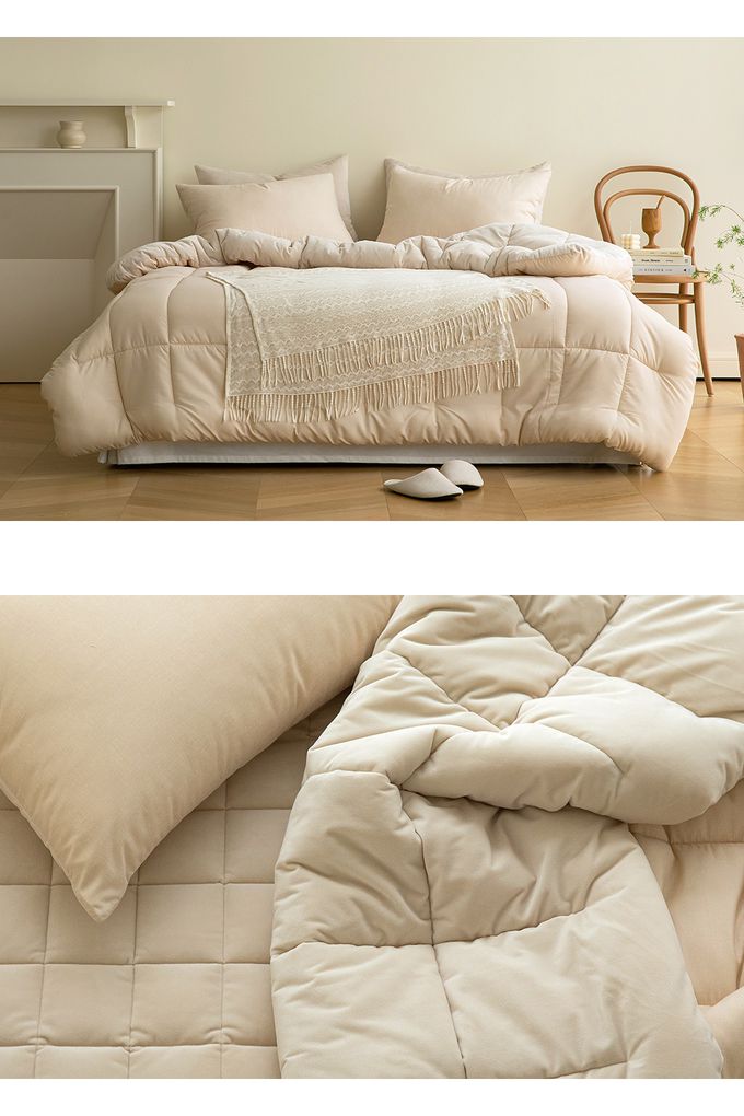 韓國 Maatila - 可水洗超細纖維桃皮感棉被(冬被)-布丁奶茶