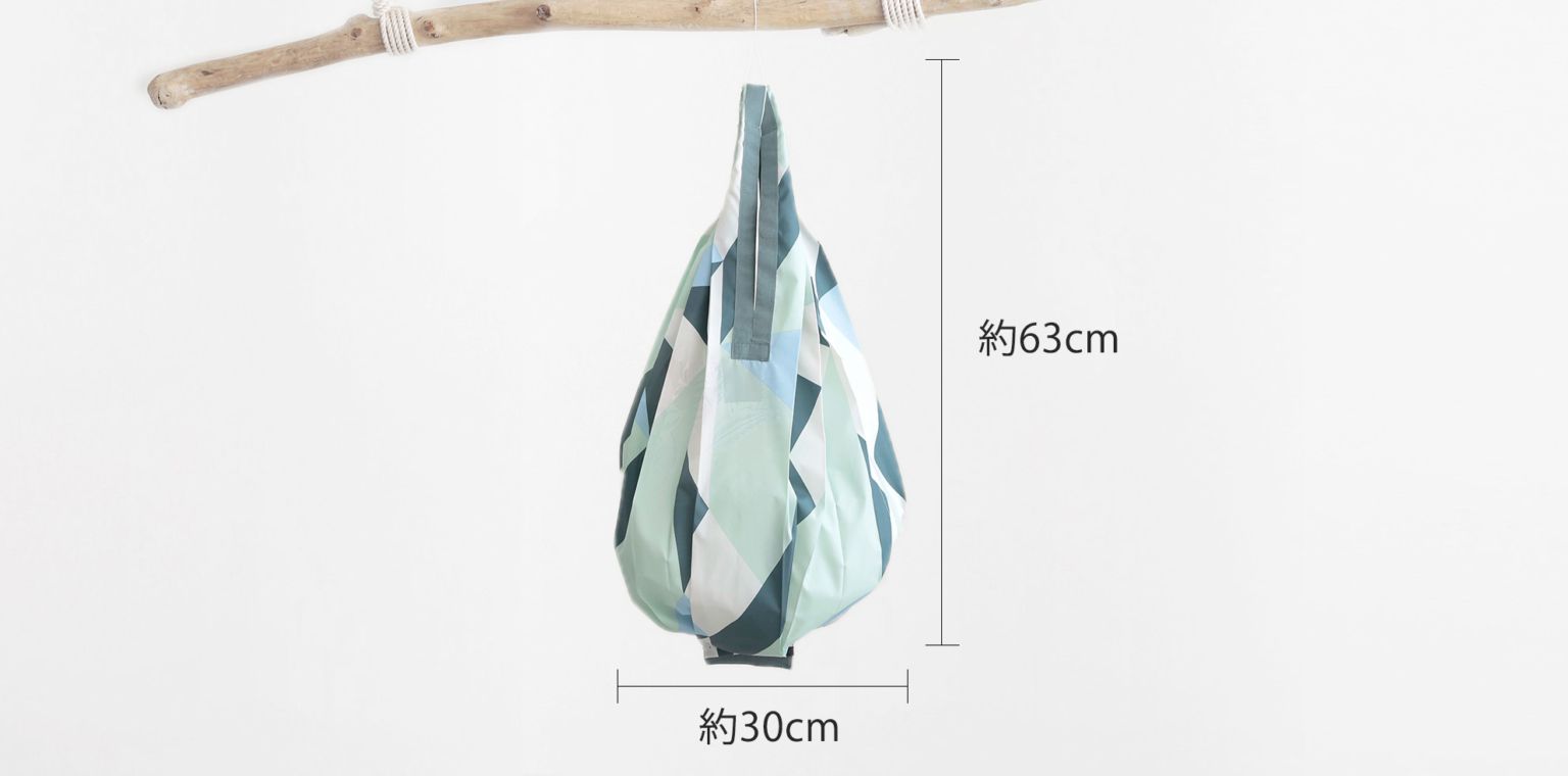 日本 MARNA - Shupatto 秒收摺疊購物袋-Drop水滴款-帥氣黑 (L(30x63cm))-耐重 10kg / 25L