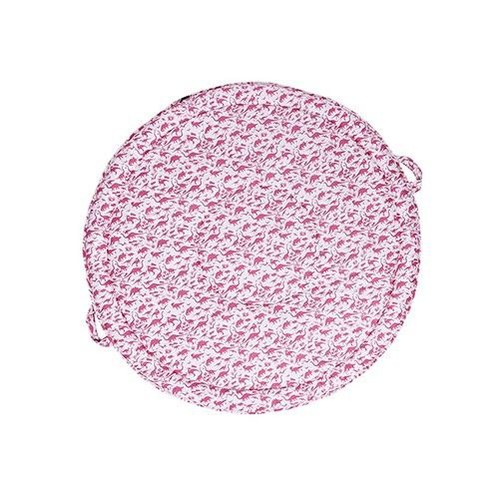 美國 Bébé au Lait - 純棉加厚遊戲軟墊-粉色小恐龍