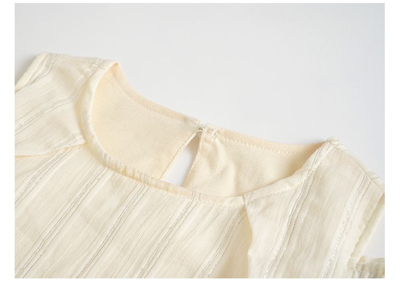 氣質花袖露肩上衣-米色