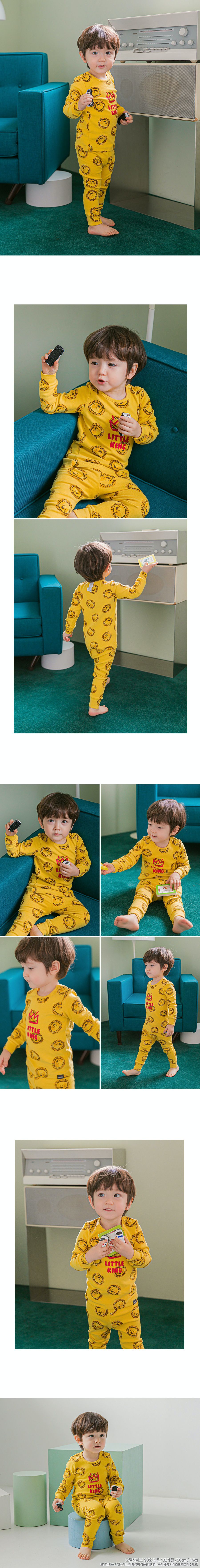 韓國 Cordi-i - 桃皮絨長袖家居服-黃金獅子