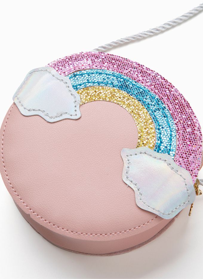 韓國 OZKIZ - (附包包)雛菊彩虹印長袖連身洋裝-紫