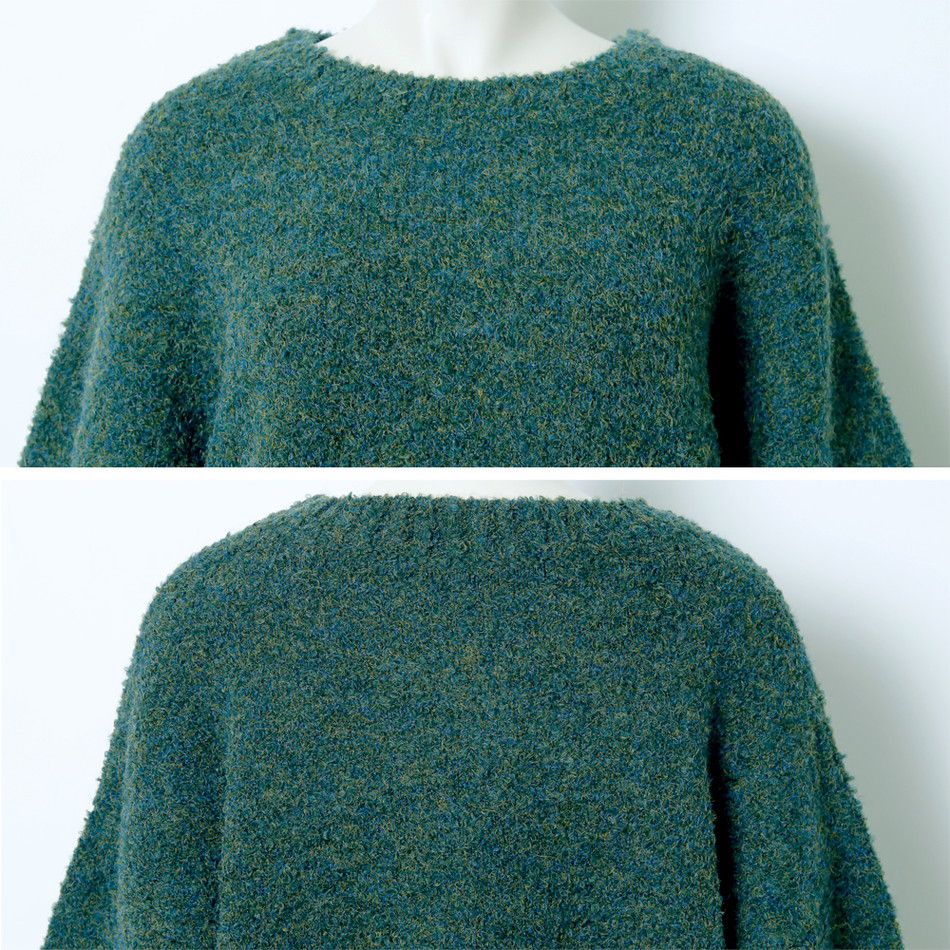 日本 Rejoule - 簡約混絨圓領短版毛衣-葡萄紫