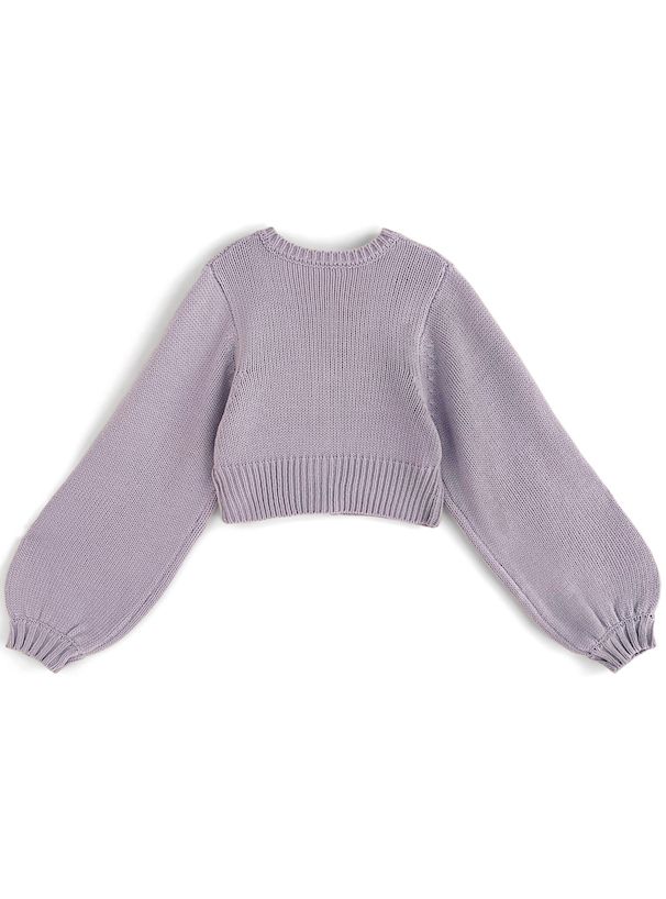 日本 GRL - 公主珍珠釦泡泡袖針織外套-天使白 (F)