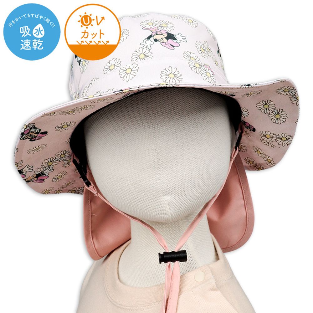 漁夫帽 附防曬遮陽布-迪士尼 吸水速乾-粉紅色