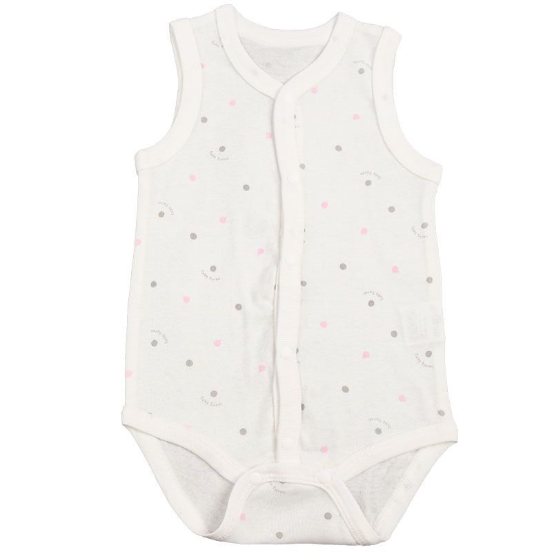 akachan honpo - 無袖速乾前開式包屁衣2件組-粉紅色