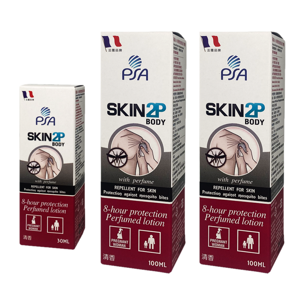 法國 PSA SKIN 2P BODY - [一小二大組]長效防蚊乳液-清香 (30ml*1+100ml*2)