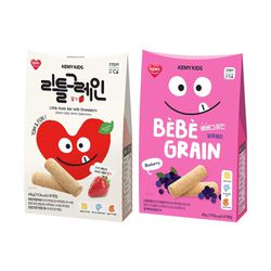 KEMY KIDS - 貪吃凱米 穀物小捲心兩入組-草莓+藍莓