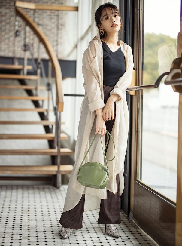 日本 GRL - 不對稱羅紋彈性無袖上衣-水藍