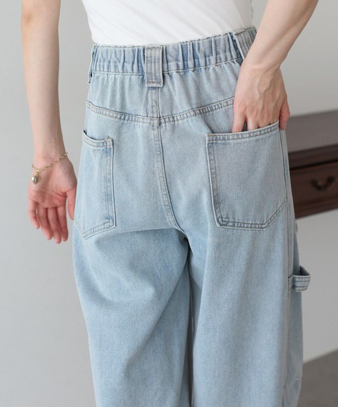 日本 BLUE EAST - 率性寬鬆感高腰畫家丹寧褲-淺藍