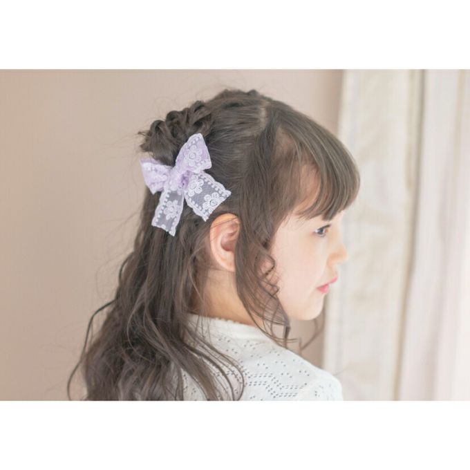 日本 Catherine Cottage - 夢幻蕾絲刺繡蝴蝶夾髮夾(2入組)-薄荷