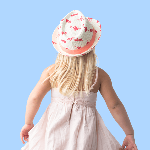 加拿大 flapjackkids - 防曬透氣紳士帽-紅鸛/鳳梨