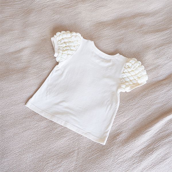 日本 Lycee mine - 迪士尼聯名 澎澎袖印花短袖上衣-人氣公主們-優雅藍