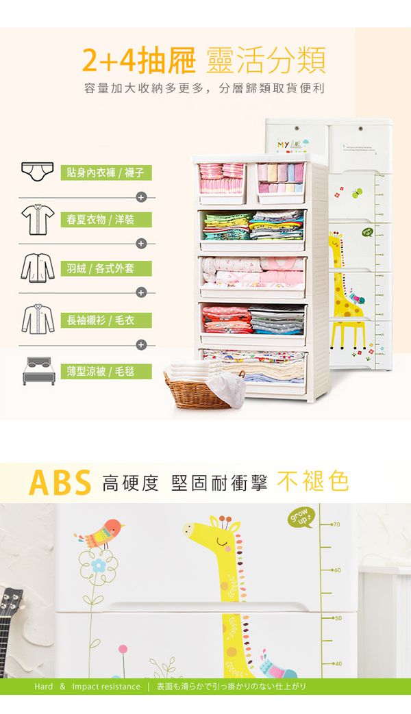 家窩 - 65面寬-特大款安圖森五層收納櫃(DIY組裝)-童年時光-單層55L*5層