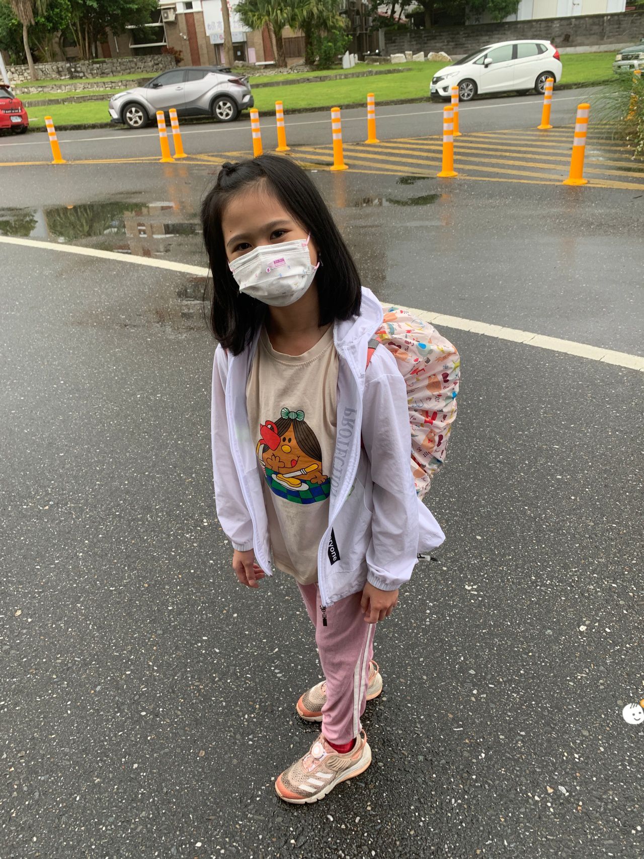 書包防水保護罩/防雨套-彩虹-粉色 (35L以下適用)