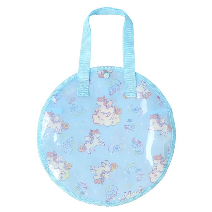 日本 ZOOLAND - 夏日可愛圓形玩水/游泳包-獨角獸-薰衣草紫 (32x32cm)