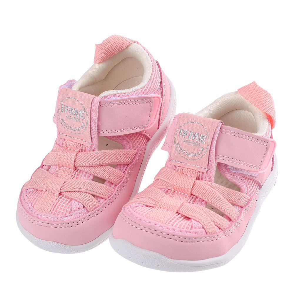 日本IFME - 極簡粉紅寶寶機能水涼鞋-粉色