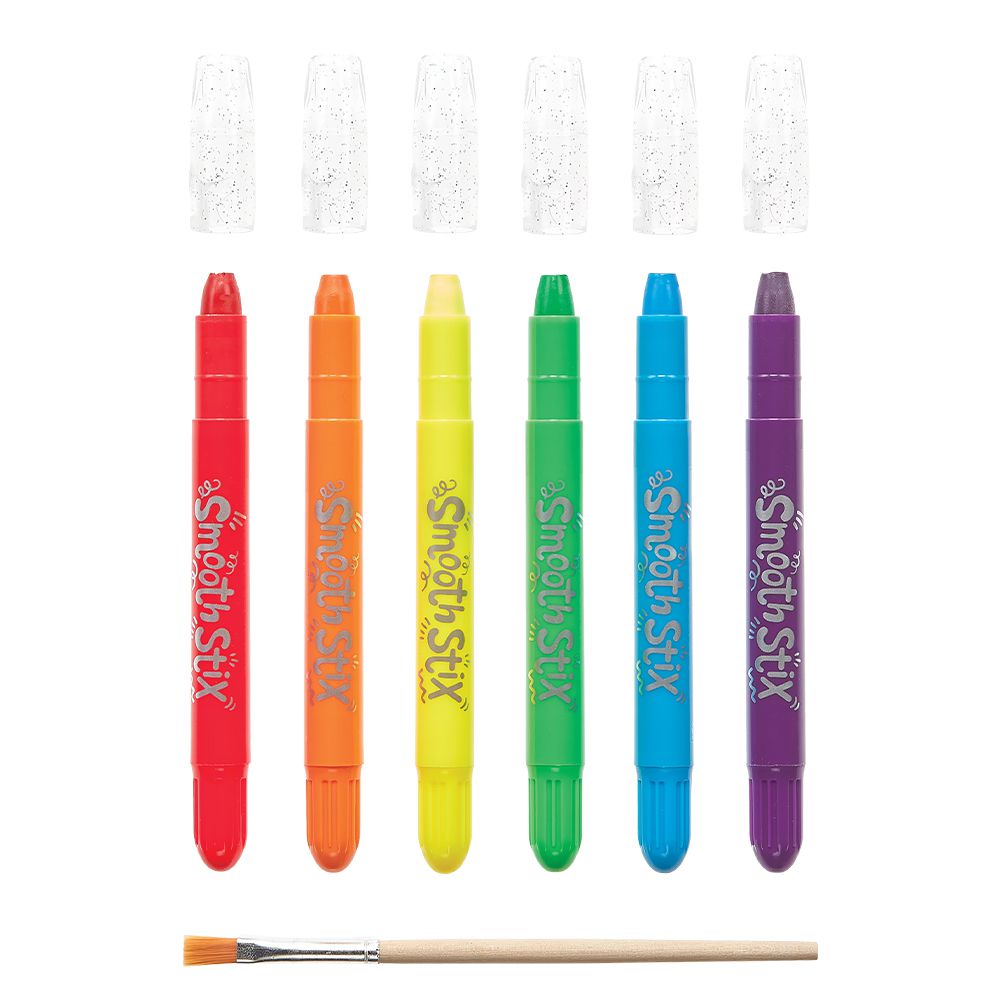 【兒童專用筆系列】創意水彩蠟筆 (6入組 附水彩筆刷)