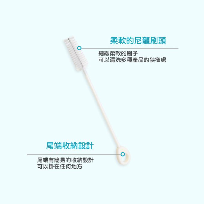 正韓 hibee - 各類杯蓋/杯子/水壺縫隙/奶嘴/奶瓶 海綿萬用刷+吸管刷3入組(薄荷綠+甜苺粉)-HFB007PG2 (兩套)