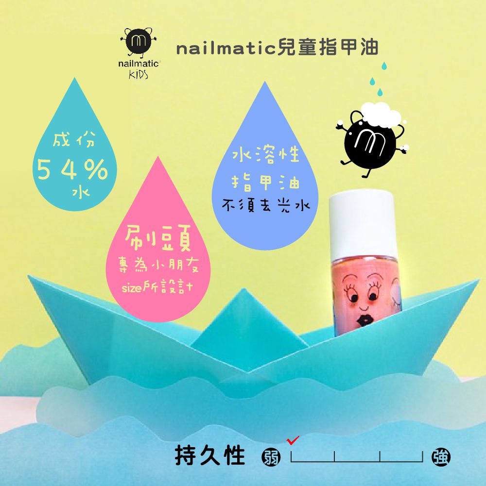 Nailmatic - Nailmatic Kids 奇妙旅行兒童水漾亮彩指甲油唇彩組-亮橘色+紅橘色+無色護唇膏-8mlx2+6.5mlx1