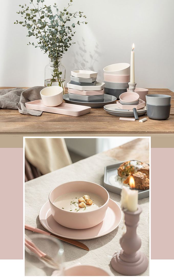 韓國 SSUEIM - Mariebel系列莫蘭迪陶瓷湯碗2件組(13+16cm) (灰色)