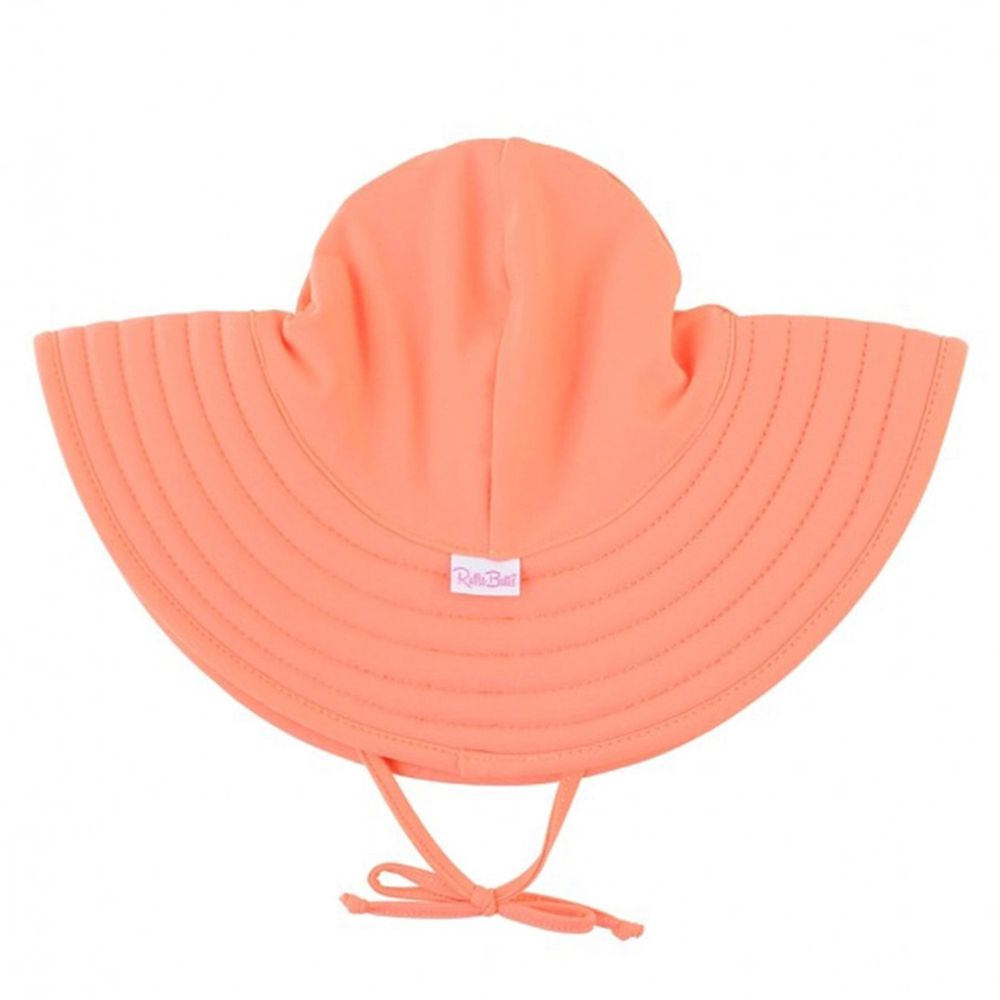美國 RuffleButts - 嬰幼兒UPF 50+防曬遮陽帽-珊瑚橘