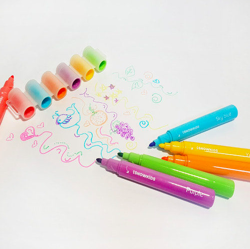 韓國第一美術品牌 SNOWKIDS❤無痕塗鴉蠟筆 / 幻彩手指膏 / 色彩認知泡泡組／水洗塗鴉筆☛100%韓國製造～愛亂畫寶貝必買！
